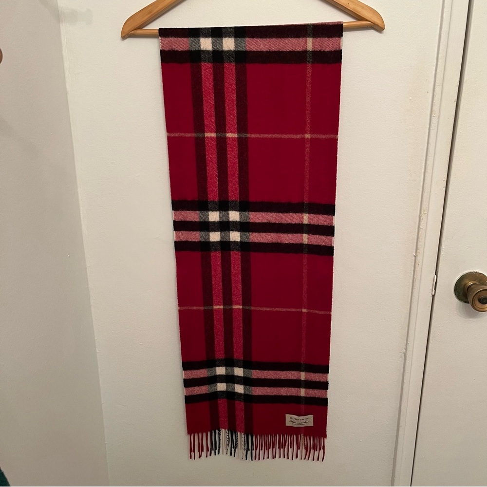 Burberry Cashmere Scarf Red